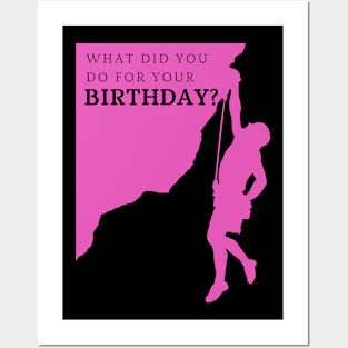 Bouldering Birthday Party Girl Posters and Art